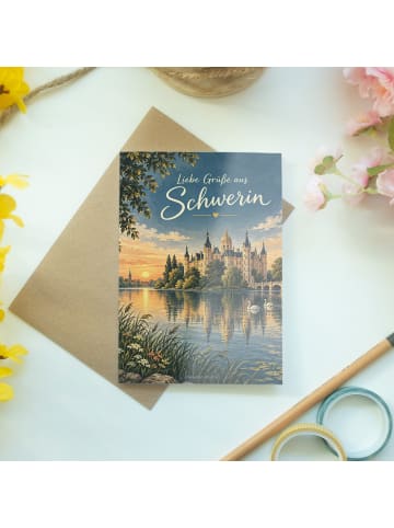 Klappkarte Schloss romantisch Design mit Spruch in Weiß