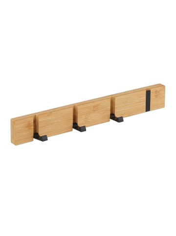 relaxdays Garderobenleiste in Natur/ Schwarz - (B)40 x (H)5,5 x (T)5 cm