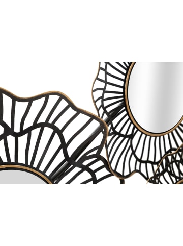 Mauro Ferretti Dekorative 3D-Metallplatte mit schwarzen Spiegeln, 121 x 5 x 56 cm