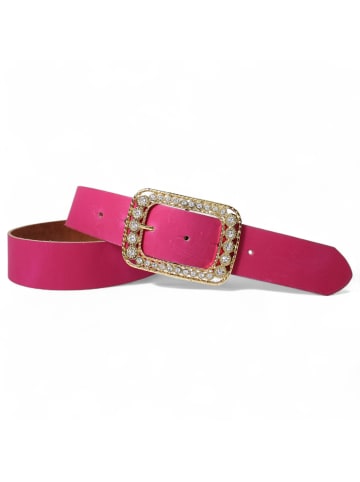 FRONHOFER Damengürtel goldene Strassschnalle in Pink