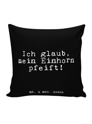 Mr. & Mrs. Panda Sofa Kissen Ich glaub, mein Einhorn... mit Spruch in Schwarz