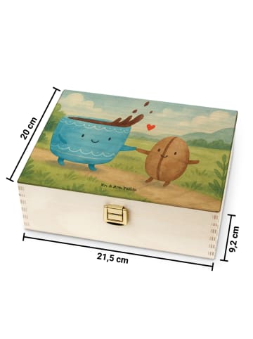 Mr. & Mrs. Panda Holz Teebox Kaffee Bohne Design ohne Spruch in Weiß