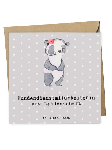 Mr. & Mrs. Panda Deluxe Karte Kundendienstmitarbeiterin Leidensc... in Grau Pastell