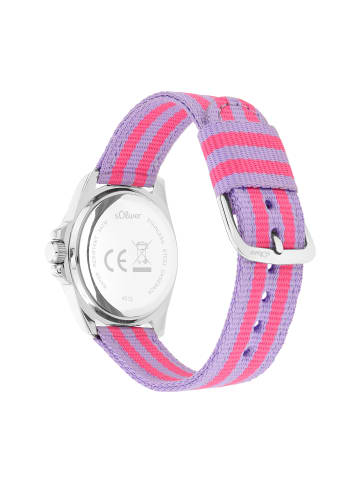 s.Oliver Armbanduhr Color Stripes in lila