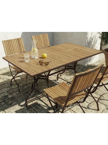 Beliani Esstisch LASCARI in Braun/Schwarz - (W) 90 x (H) 73 x (L) 160 cm