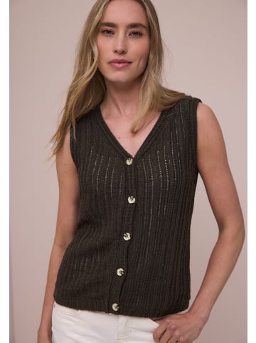 Street One Strickweste V-Ausschnitt in Espresso Brown