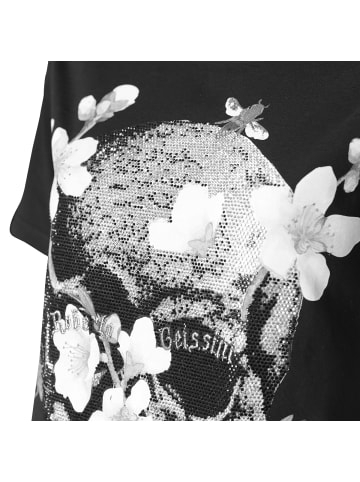 Roberto Geissini Diamond Flower T-Shirt Schwarz