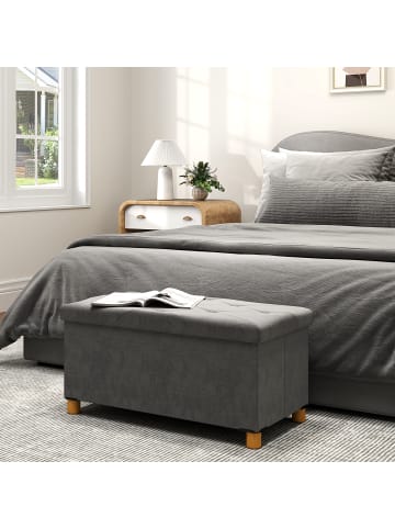 HOMCOM Sitzbank-76L x 38B x 38H cm-Grau