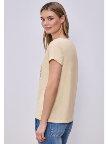 Street One 'Kurzarm Shirt mit floralem Artwork' Beige