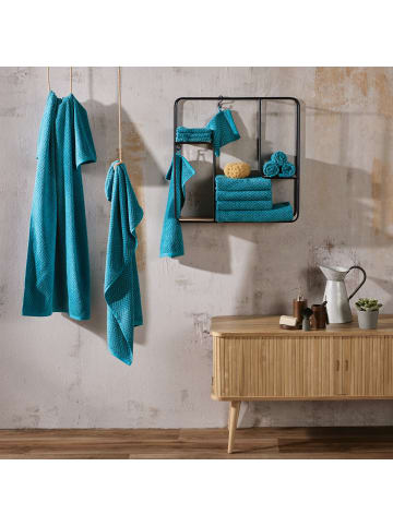 REDBEST Frottier, Jacquard Handtuch 4er-Pack Palmdale in petrol