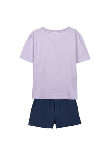 Cerda 2tlg. Outfit T-Shirt & Shorts Disney Minnie Mouse in Lila-Dunkelblau