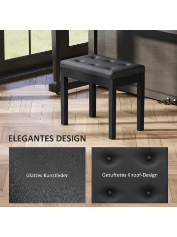 HOMCOM Klavierbank-55L x 34B x 50H cm-Schwarz