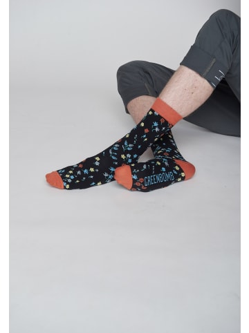 GreenBomb Socken Nature Flower Meadow in Marineblau