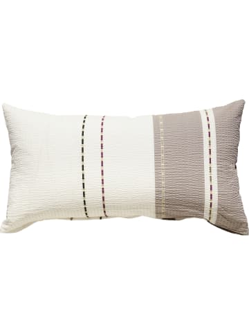 Janine Seersucker Kissenbezug in kiesel-weiß