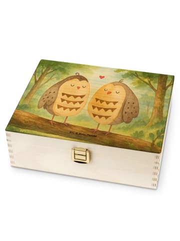Mr. & Mrs. Panda Teebox Holz Eulen Liebe Design ohne Spruch in Weiß