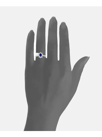 Diamant L'éternel Ring aus 750 Weißgold mit 0.33 Karat Diamant mit Saphir