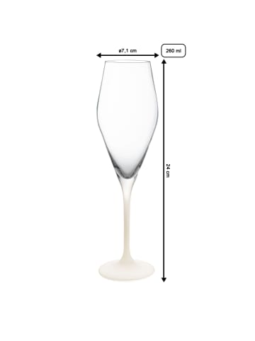 Villeroy & Boch 4er Set Champagnergläser Manufacture Rock 260 ml weiß-transparent in weiß-transparent
