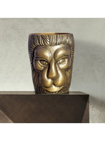 FineBuy Blumentopf in Gold / Aluminium / 18x18x21