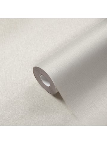 A.S. Création Tapete Fine Weave in Elfenbeinweiß
