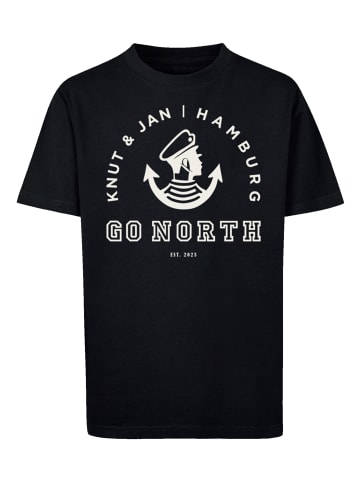 F4NT4STIC T-Shirt Go North Knut & Jan Hamburg Logo in schwarz