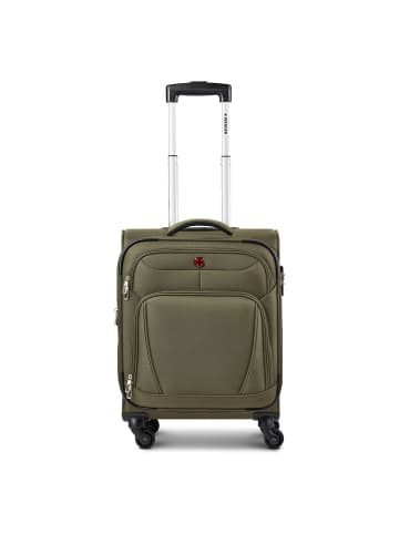 Wenger Beaumont 4 Rollen Kabinentrolley S 54 cm mit Dehnfalte olive