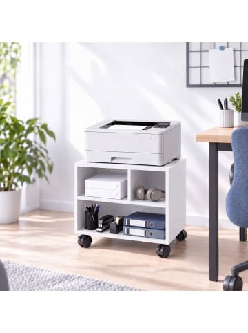 relaxdays Druckerständer in Weiß - (B)30 x (H)35 x (T)40 cm