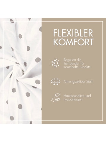 MOYO Kinder-Spannbettlaken Graue Tupfen in Weiß - 140 x 70 cm