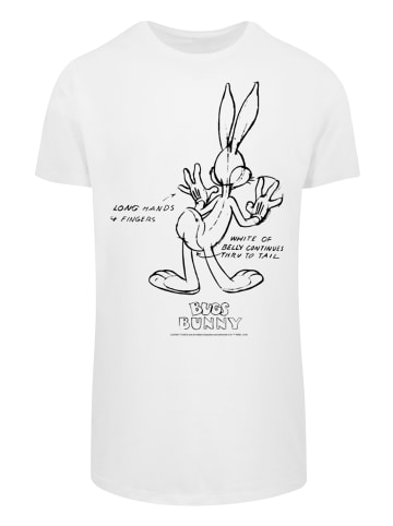 F4NT4STIC Long Cut T-Shirt Looney Tunes Bugs Bunny White Belly in weiß