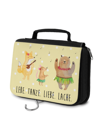 Mr. & Mrs. Panda Kosmetiktasche Waldtiere Aloha mit Spruch in Gelb Pastell
