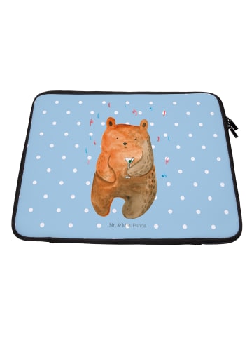 Mr. & Mrs. Panda Laptop Tasche Bär Party ohne Spruch in Blau Pastell