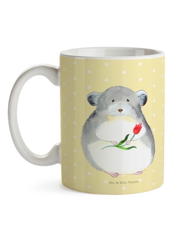 Mr. & Mrs. Panda Becher Chinchilla Blume ohne Spruch in Gelb Pastell