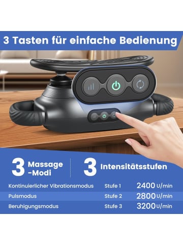 COSTWAY Elektrische Massagepistole Handmassagegerät in Schwarz