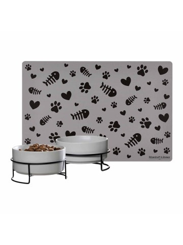 Ritzenhoff & Breker 2er Set Katzenäpfe mit Unterlage Taro ø 14 cm in grau