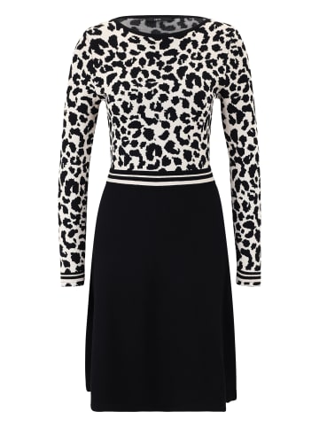 Zero Strickkleid mit Leomuster in BlackCream