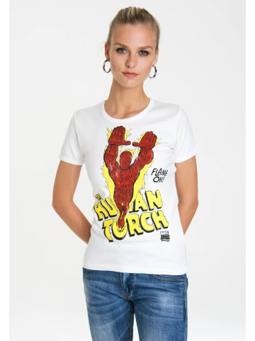 Logoshirt T-Shirt Human Torch – Flame On in altweiss