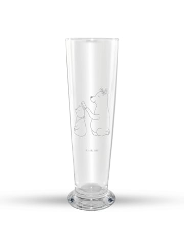 Mr. & Mrs. Panda Graviertes Bierglas Bär Kind ohne Spruch in Transparent