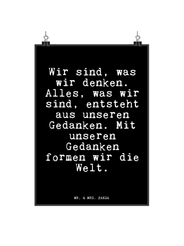 Mr. & Mrs. Panda Wandbild Wir sind, was wir... mit Spruch in Schwarz