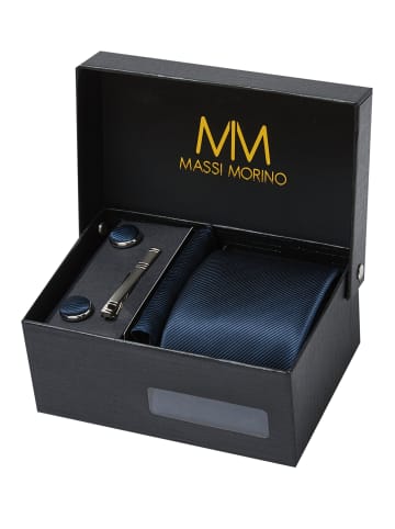 Massi Morino  Krawatten-Set in Dunkelblau