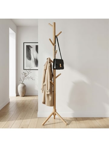 relaxdays Garderobenständer in Natur - (B)50 x (H)175 x (T)50 cm