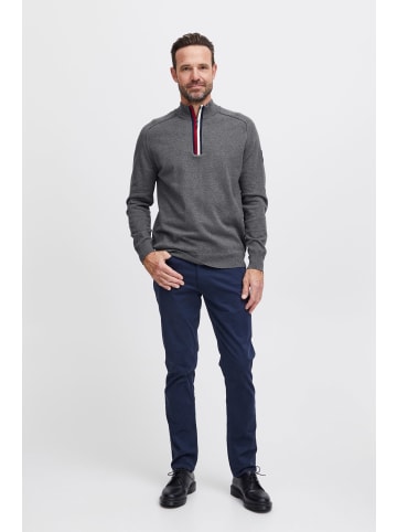 FQ1924 Troyer FQKyle raglan halfzip knit 21900570  Modischer Strickpullover mit Troyer-Kragen in Grau