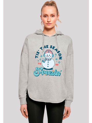 F4NT4STIC Oversized Hoodie Tis The Season to Be Freezin Winter in grau