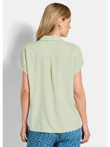 GOLDNER Viskosebluse mit Hemdkragen in salbei