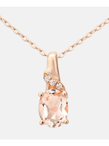 Diamant L'éternel Halskette mit Anhänger aus 375 Roségold mit Diamant mit Morganit