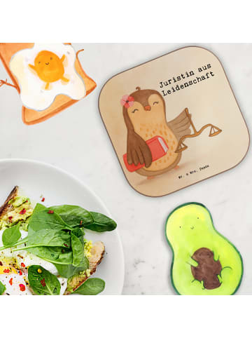 Mr. & Mrs. Panda Glasuntersetzer Juristin Leidenschaft Design mi... in Weiß