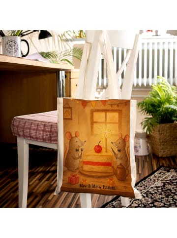 Mr. & Mrs. Panda schulterbeutel Mäuse Kuchen Design ohne Spruch in Weiß