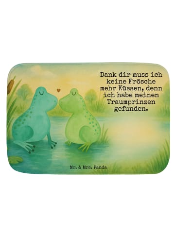 Mr. & Mrs. Panda Badematte Frosch Liebe Design mit Spruch in Weiß