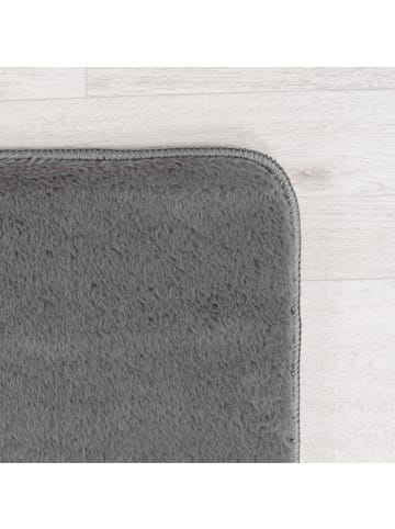 KADIMA DESIGN Teppich Kurzflor Unifarben Polyester Antirutsch Wohnzimmer in Grau