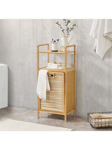 en.casa Wäscheregal Rendalen Bambus in Beige (L)40cm (B)30cm (H)95cm