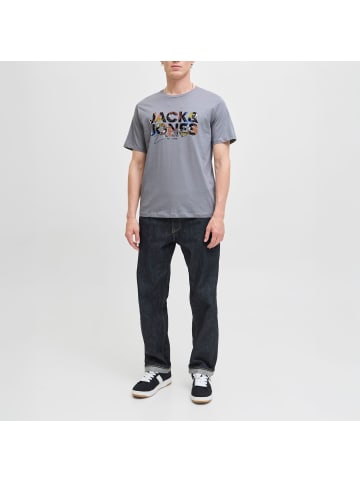 Jack and Jones T-Shirt JJGEPLAS Tee SS Crew Neck in Grau