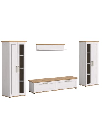 ebuy24 Regalsystem Verona (4-teilig) Weiß 336 x 40 cm